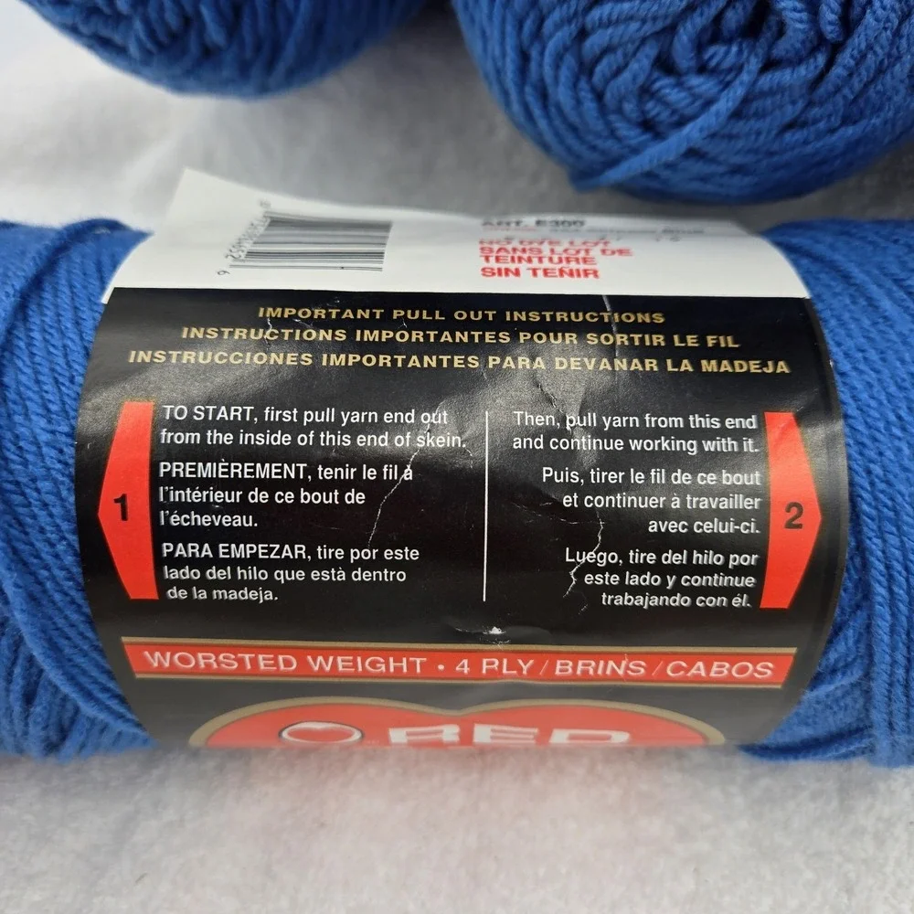 Red Heart Super Saver yarn 8oz 364yds Skipper Blue #0384 100% acrylic No Dye